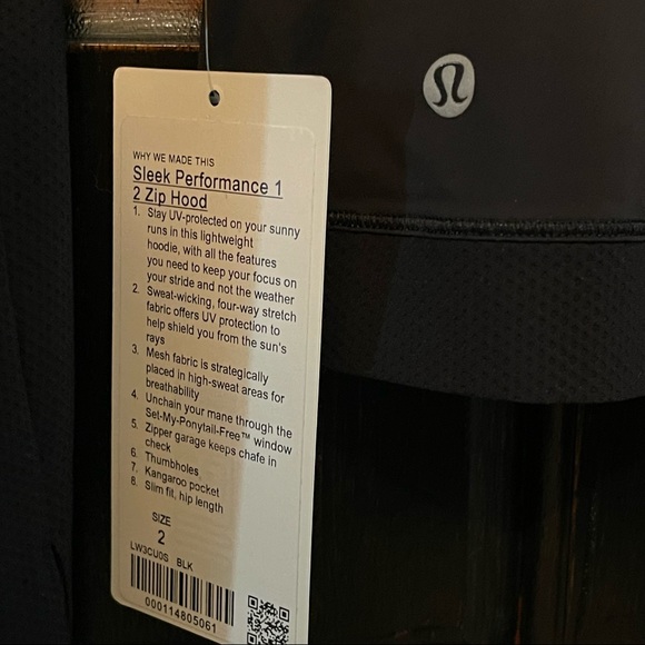 Lululemon Sleek Performance 1/2 Zip Hood • Black - Picture 7 of 10